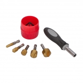 FASTER TOOLS Countersink drills and deburrer with handle - set
